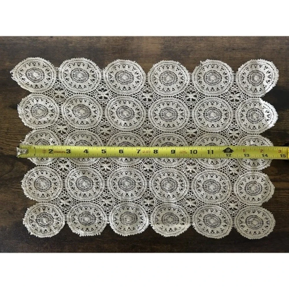 Rectangular Crocheted Doily Handmade Lace Table Decor‎ 14.5x10